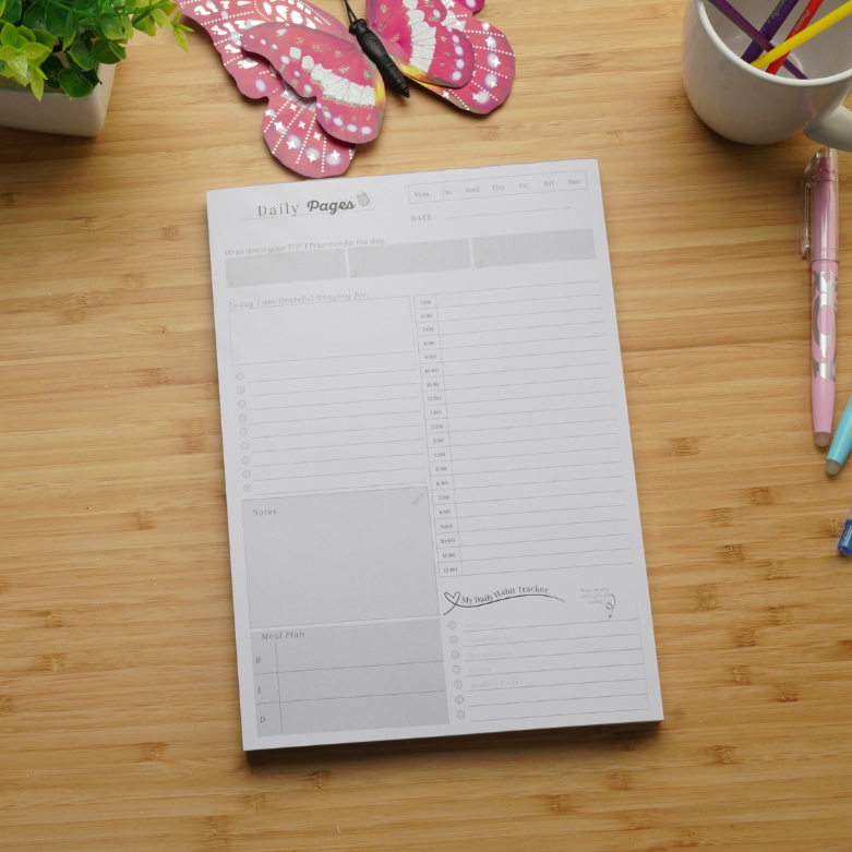 Daily Pages Notepad – Plan Prep Pray Planner