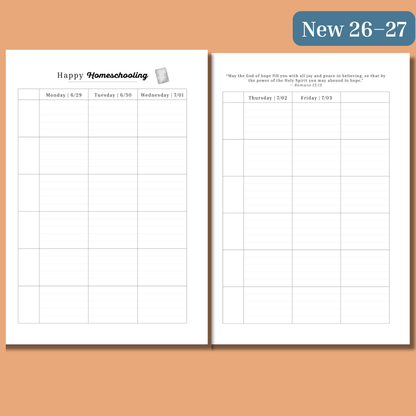 *Pre-Order* Home Management & Homeschool Planner Bundle — Blush Grace (Planner + Daily Pages) (2026–2027)