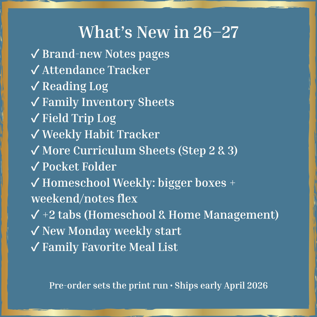 *Pre-Order* Home Management & Homeschool Planner — Everyday Steward (2026–2027)