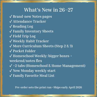 *Pre-Order* Home Management & Homeschool Planner — Everyday Steward (2026–2027)