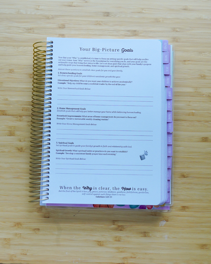 Everyday Beauty - Plan Prep Pray Home Management & Homeschool Planner - Dated (July 2027–June 2028)