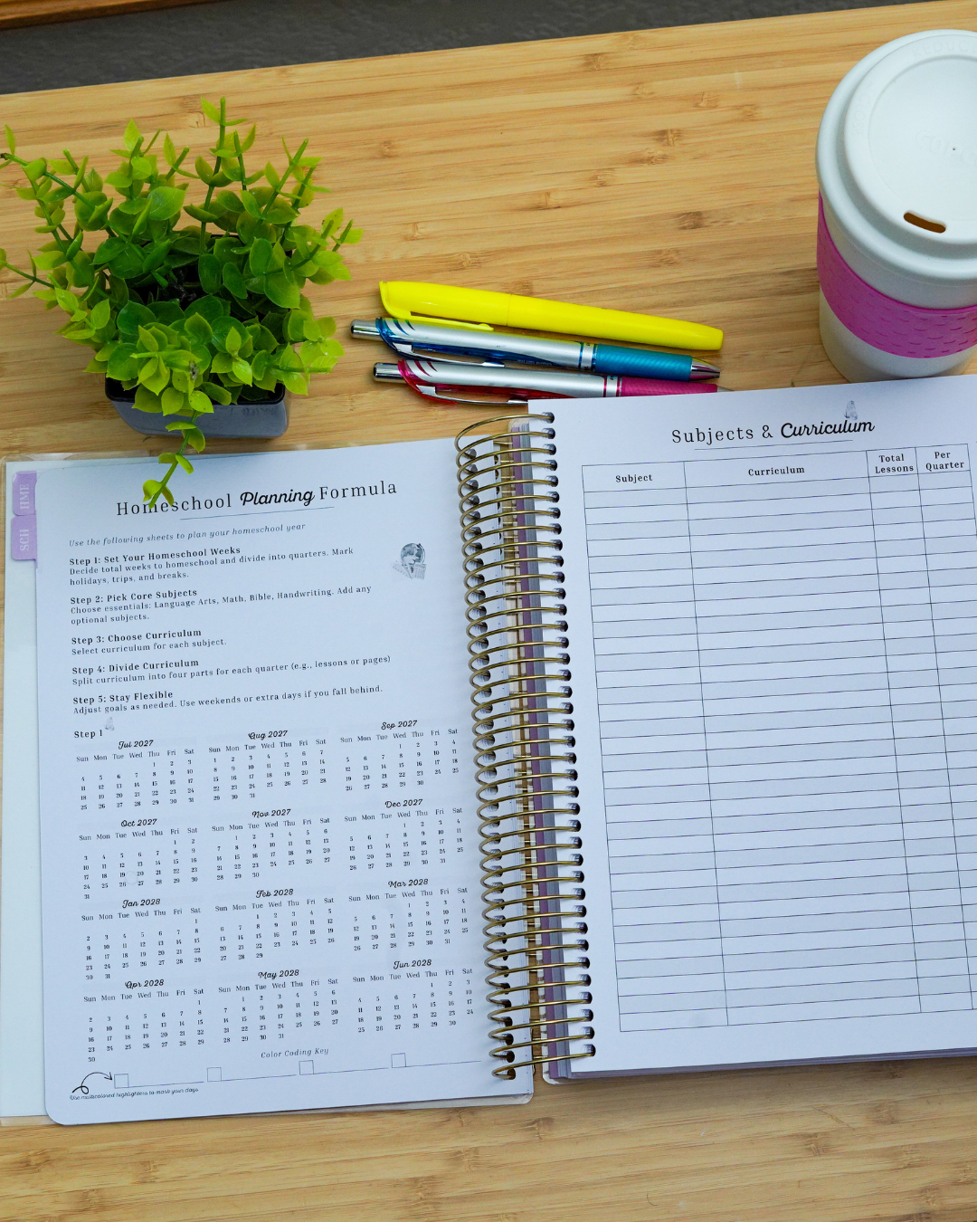 Everyday Beauty - Plan Prep Pray Home Management & Homeschool Planner - Dated (July 2027–June 2028)